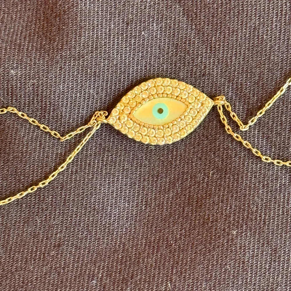 Gold sparkly Evil Eye Bracelet